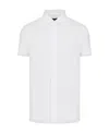 Emporio Armani Camicia Bianca In Jersey Misto Lyocell In White