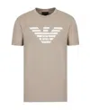 Emporio Armani Logo-print Cotton T-shirt In Nude