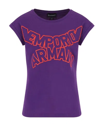 Emporio Armani Logo Short-sleeved T-shirt In Purple