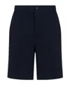 Emporio Armani Jersey Bermuda Shorts With Ribs In Black
