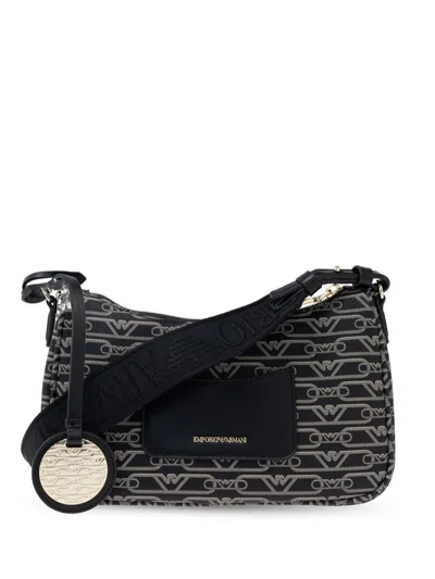 Emporio Armani Monogram Canvas Shoulder Bag