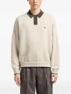 Emporio Armani Logo-sleeved Polo Shirt In Neutral