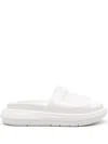 Emporio Armani Logo-embossed Slides In White