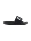 Emporio Armani Logo Slippers In Black