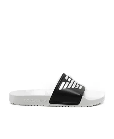Emporio Armani Logo Slippers In Black