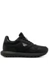Emporio Armani Asv Recycled Nylon Sneakers With Regenerated Saffiano Details In Black