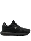 Emporio Armani Asv Recycled Nylon Sneakers With Regenerated Saffiano Details In Black