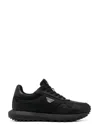 Emporio Armani Asv Recycled Nylon Sneakers With Regenerated Saffiano Details In Black