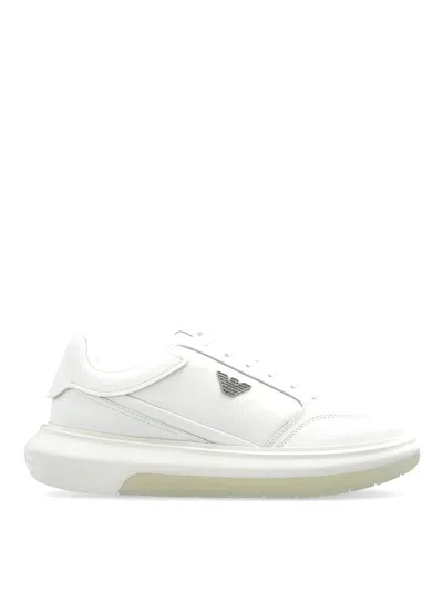 Emporio Armani Logo Sneakers In White