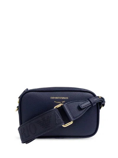 Emporio Armani Logo-stamp Crossbody Bag In Blue