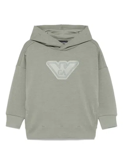 Emporio Armani Hoodie Mit Logo-stempel In Grün