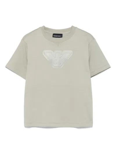 Emporio Armani Kids' Logo-stamp T-shirt In Green