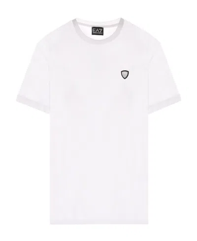 Emporio Armani Logo Sticker Short-sleeved T-shirt In White