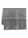 Emporio Armani Stylish Logo-patterned Modal Scarf In Black