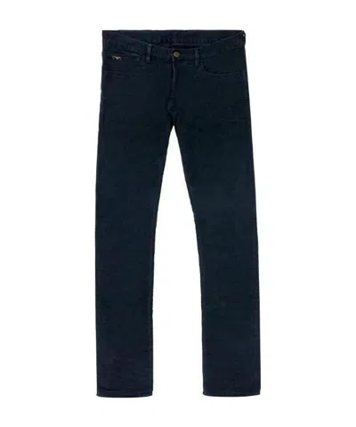 Emporio Armani Logo Straight Jeans In Black
