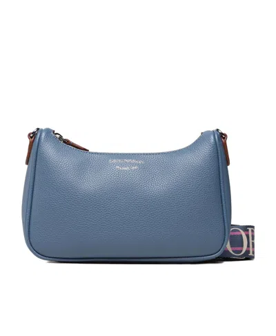 Emporio Armani Logo-strap Leather Shoulder Bag In Blue