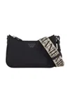 Emporio Armani Structured Black Shoulder Bag With Textured Finish In Black