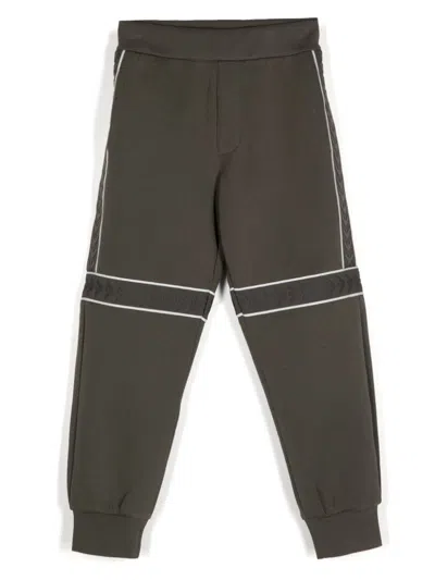 Emporio Armani Kids' Logo-straps Trousers In Black
