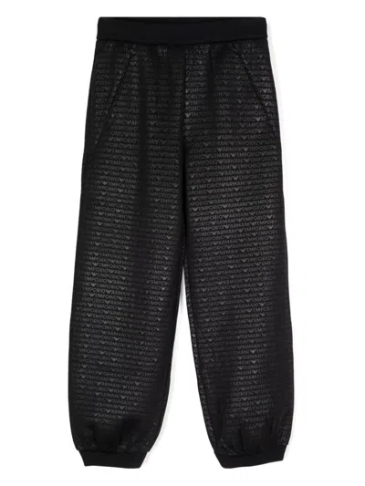 Emporio Armani Kids' Logo Sweatpants In Black