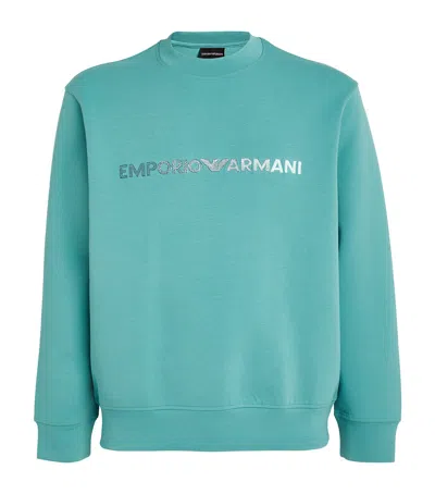 Emporio Armani Logo Sweatshirt In Blue