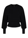 Emporio Armani Travel Essentials Capsule Collection Viscose-blend Jumper With An Embossed Motif In Black