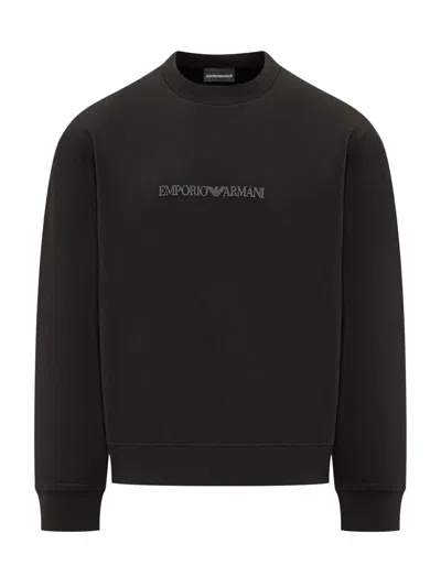 Emporio Armani Logo Sweatshirt In Burgundy