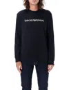 Emporio Armani Logo-print Crew-neck Sweatshirt In Black