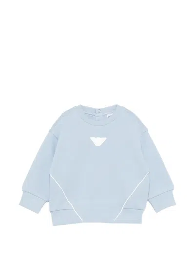 Emporio Armani Babies' Logo Sweatshirt In Blue
