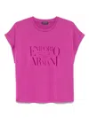 Emporio Armani Crew Neck Short Sleeves Straight Hem In Pink