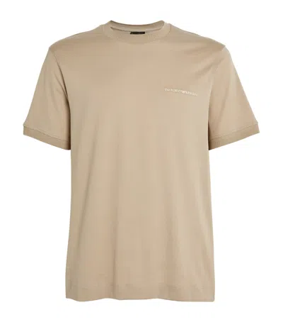 Emporio Armani Logo T-shirt In Cashew