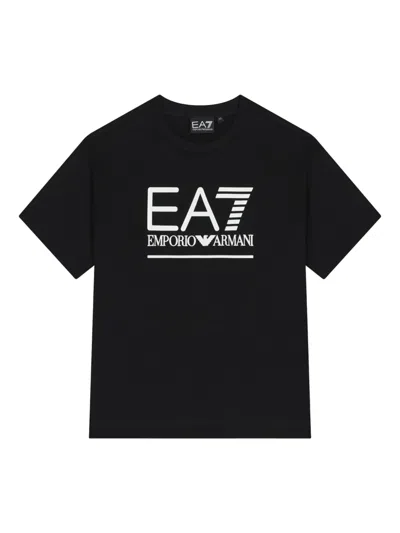 Emporio Armani Kids' Logo T-shirt In Black