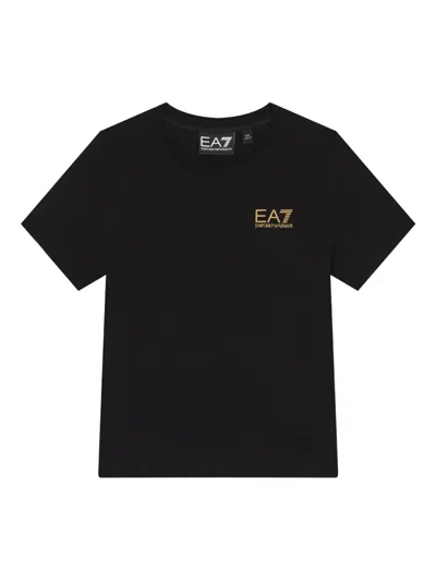 Emporio Armani Kids' Logo T-shirt In Black