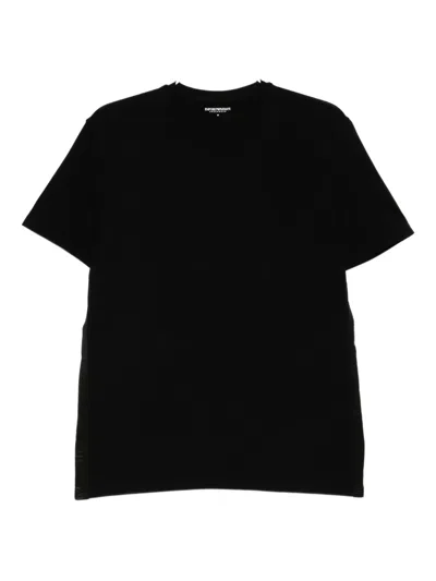 Emporio Armani Logo Cotton Crew Neck Short Sleeve T-shirt In Black