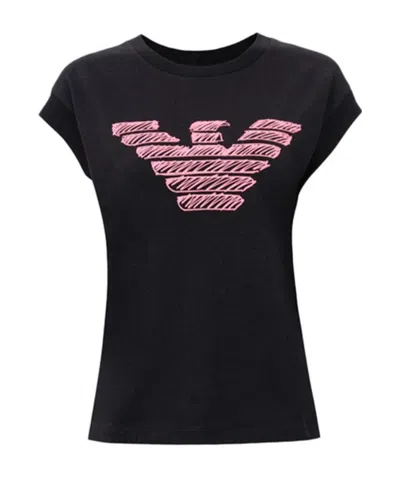 Emporio Armani Logo T-shirt In Black