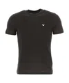 Emporio Armani Official Store Asv T-shirt Aus Jersey-lyocell-mischung Mit Zweifarbigem Mikroadler In Black