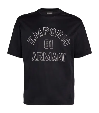 Emporio Armani Logo T-shirt In Blue