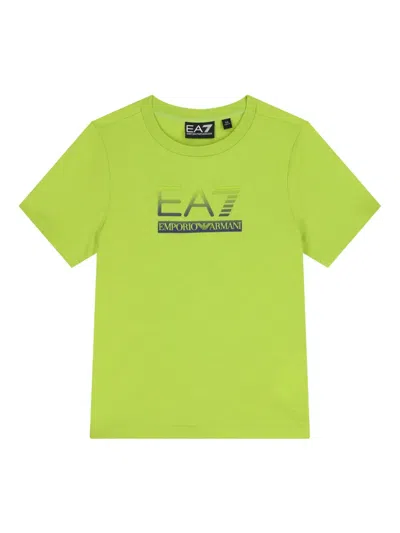Emporio Armani Kids' Logo T-shirt In Green