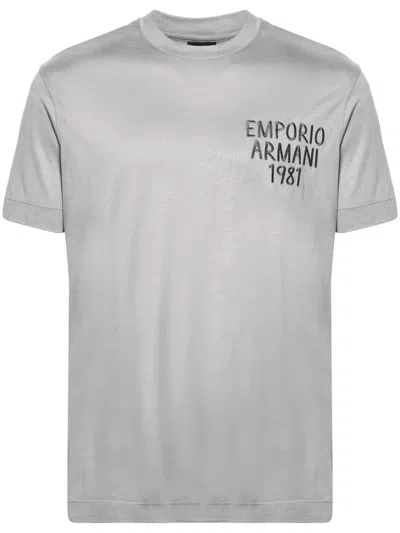 Emporio Armani Logo T-shirt In Grey