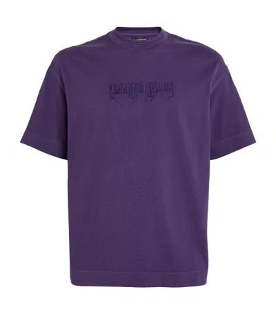 Emporio Armani Logo T-shirt In Purple