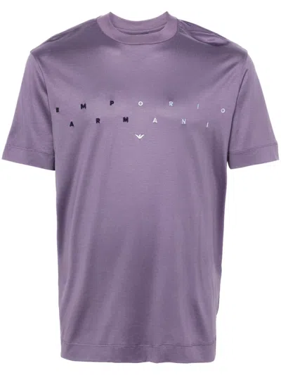 Emporio Armani Logo T-shirt In Violet