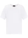 Emporio Armani Asv Jumper In Supima Jersey With Embossed Signature Logo Embroidery In White