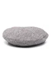 Emporio Armani Logo-tape Knitted Beret In Grey
