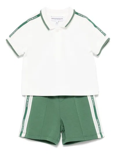 EMPORIO ARMANI LOGO-TAPE SHORTS SET