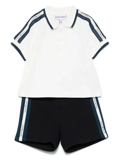 EMPORIO ARMANI LOGO-TAPE SHORTS SET