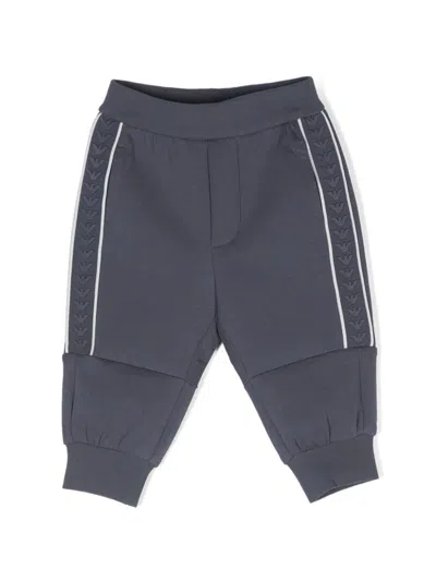 Emporio Armani Babies' Logo-tape Track Trousers In Blue