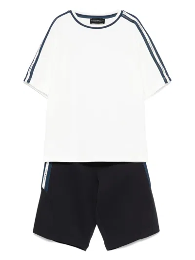 Emporio Armani Kids' Logo-tape Tracksuit In 白色