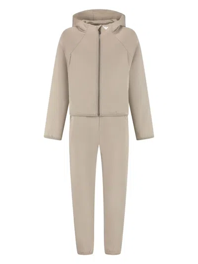 Emporio Armani Kids' Logo-tape Tracksuit In Neutrals