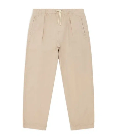 Emporio Armani Logo Tapered Trousers In Nude
