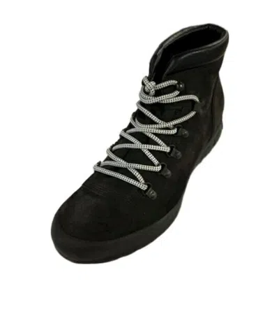 Emporio Armani Logo Tied With High-top Casual Sneakers In Black