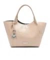Emporio Armani Crocodile Effect Tote Bag With Top Handles In Beige